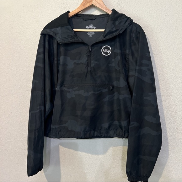 Salty Honey Jackets & Blazers - Black Camo Bomber Jacket